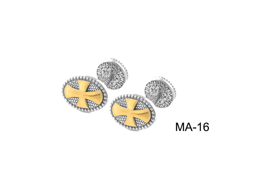 Cufflinks Gold-Plated without Stones Silver (925) (ΜΑ-15)