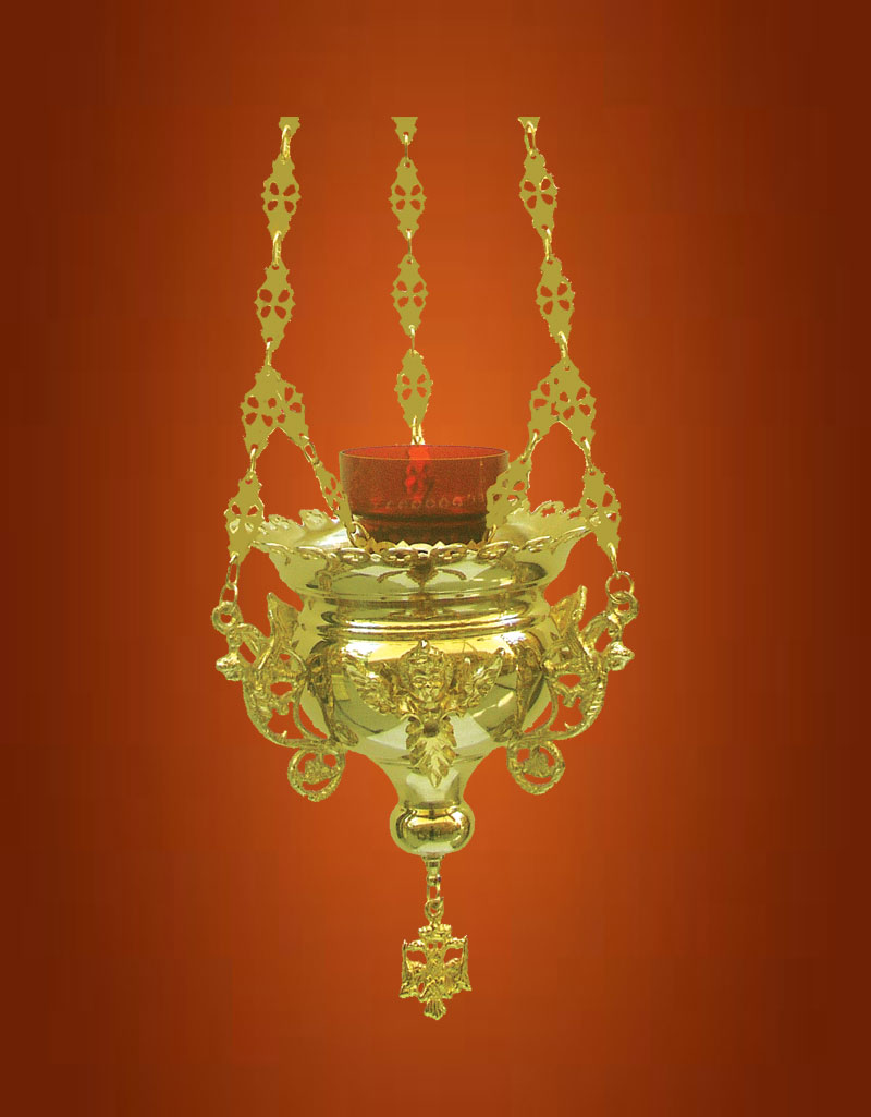 Κανδήλα Βυζαντινή Αγγελάκια Νο4  Κίτρινη  (112-04)