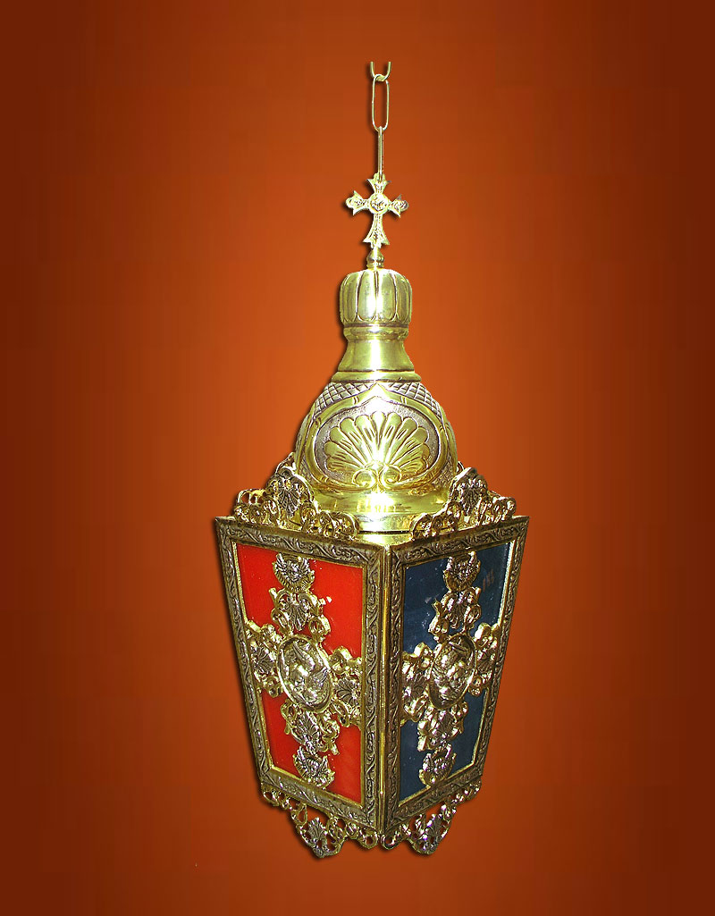 Hanging Lantern Cast Bicolour Square Α'  (134-16)