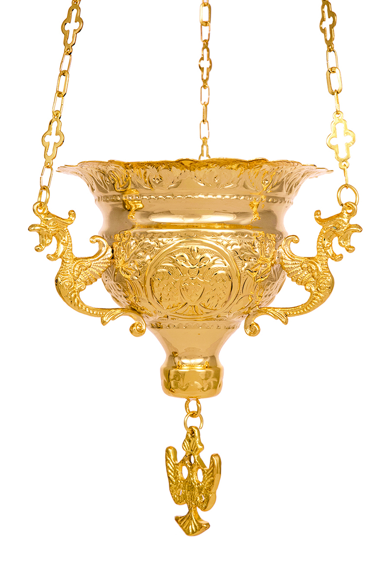 Κανδήλα Βυζαντινή Σκαλιστή Νο4 Κίτρινη  (111-04)
