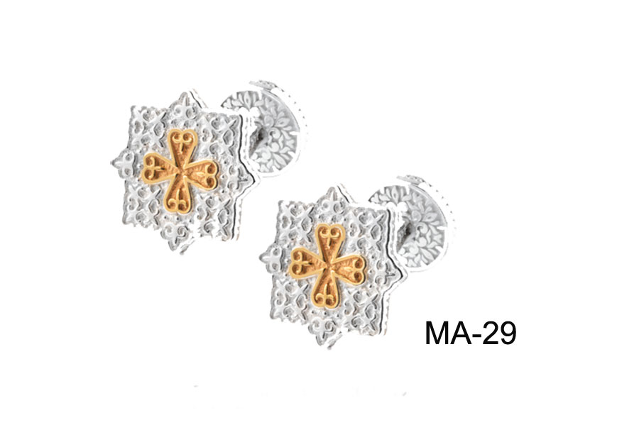 Μανικετόκουμπα Επιχρυσωμένα Ασήμι (925) (ΜΑ-09)