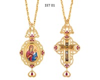 SET Engolpio and Cross Goldplated Silver (925) (ΣΕΤ 01)