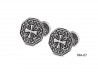 Μανικετόκουμπα Επιπλατινωμένα Σχέδιο Σταυρός Σκαλιστά Ασήμι (925) (ΜΑ-07)